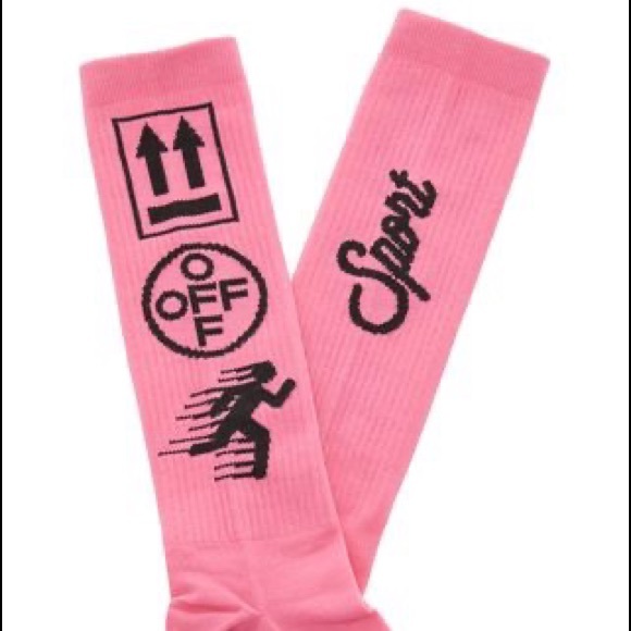 pink off white socks